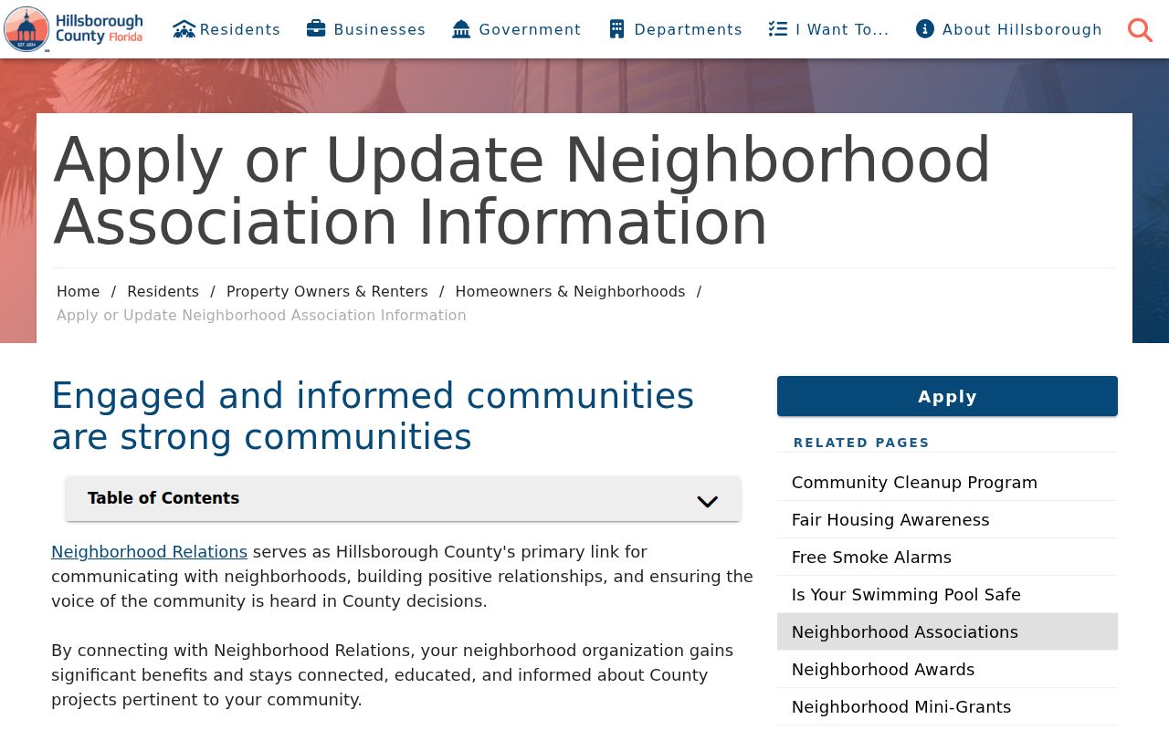 Hillsborough County neighbors and neighborhood association registry